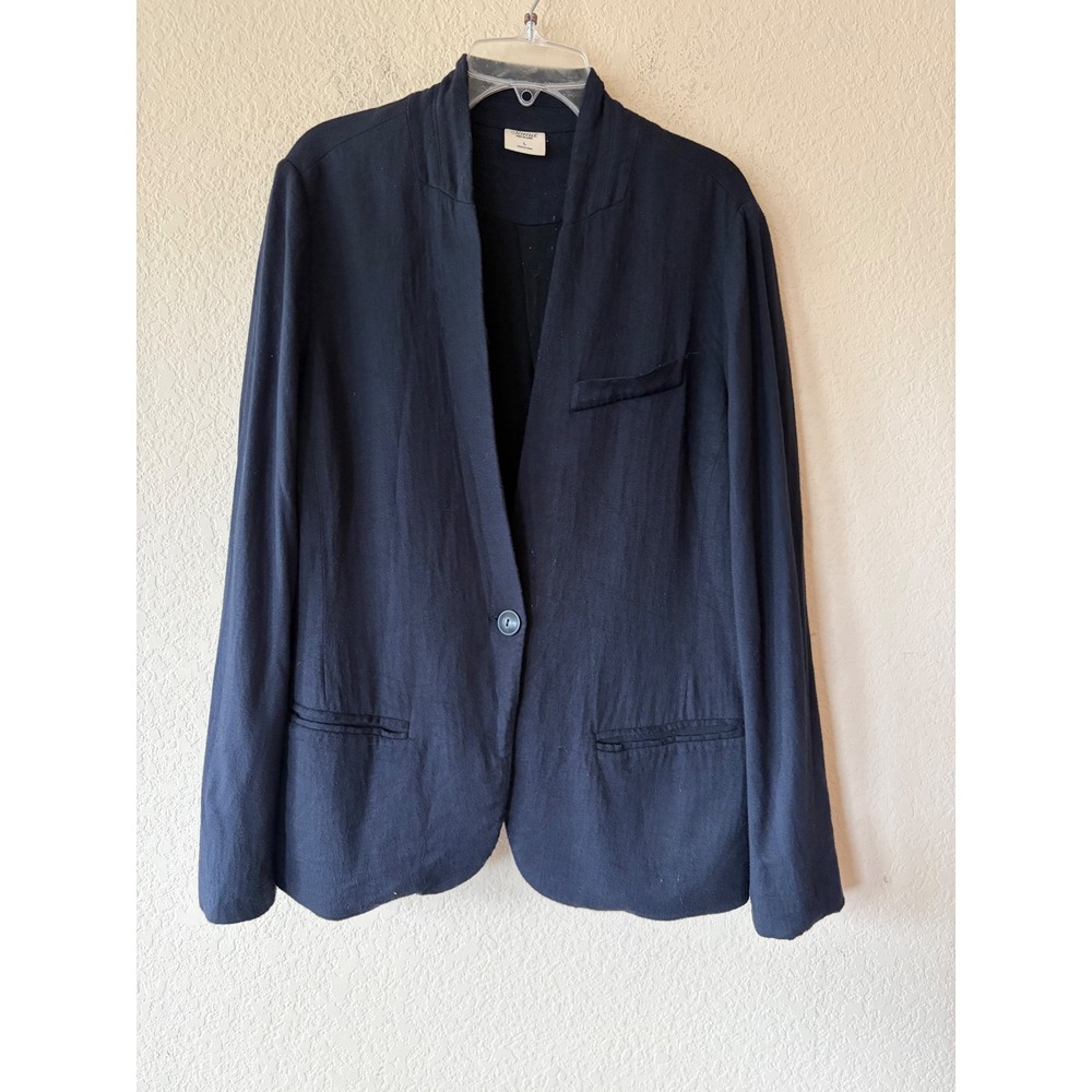Soma Black Knit Blazer Single Button Rayon Spandex Jacket L 570237844